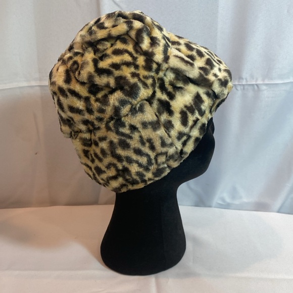 Vintage 60s Leopard Animal Print Faux Fur Hat Capulet main image 6